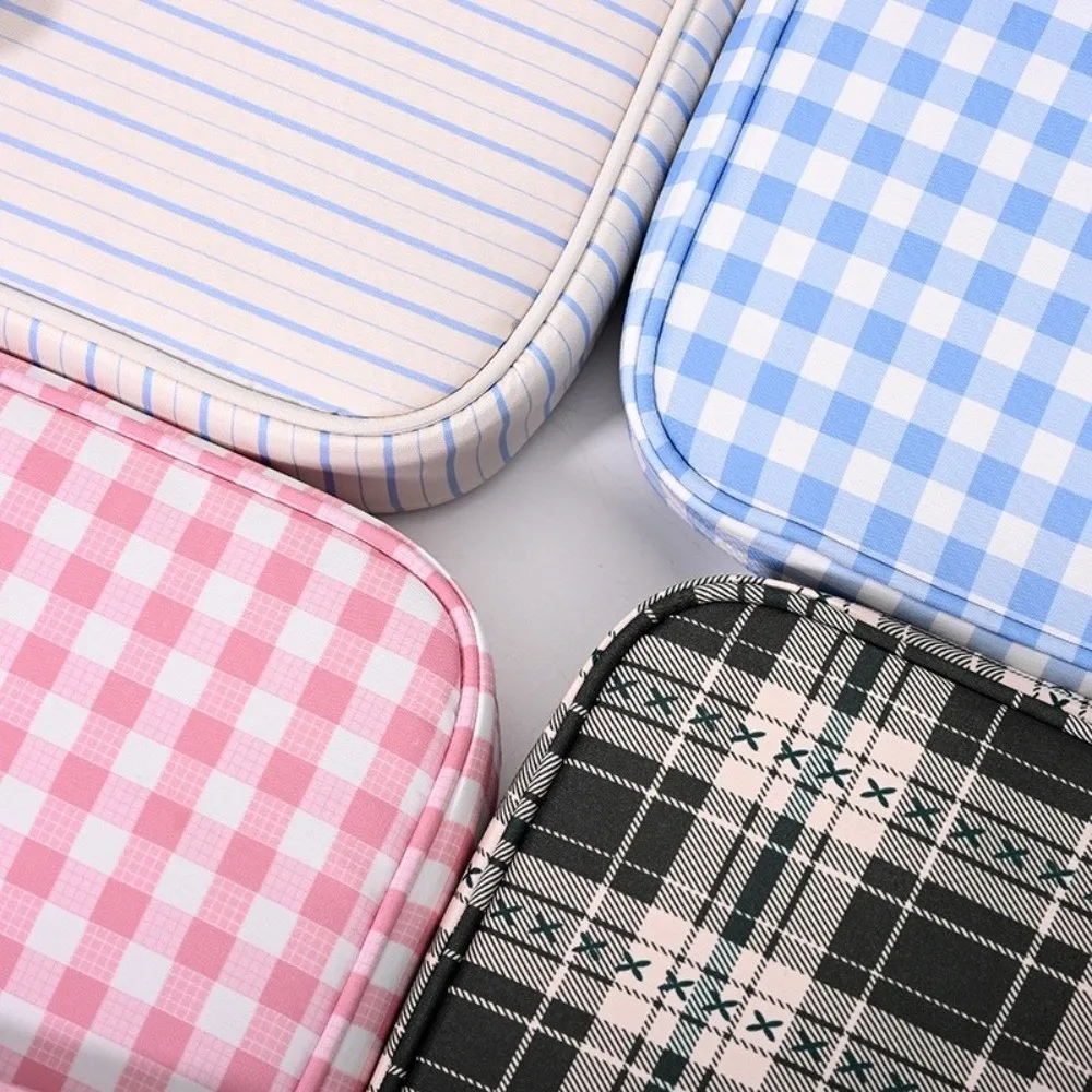 Sweet Pastoral Style Double Shoulder Student Backpack Plaid Print Canvas Laptop Bag Computer Backpack for Lenovo Dell Laptop