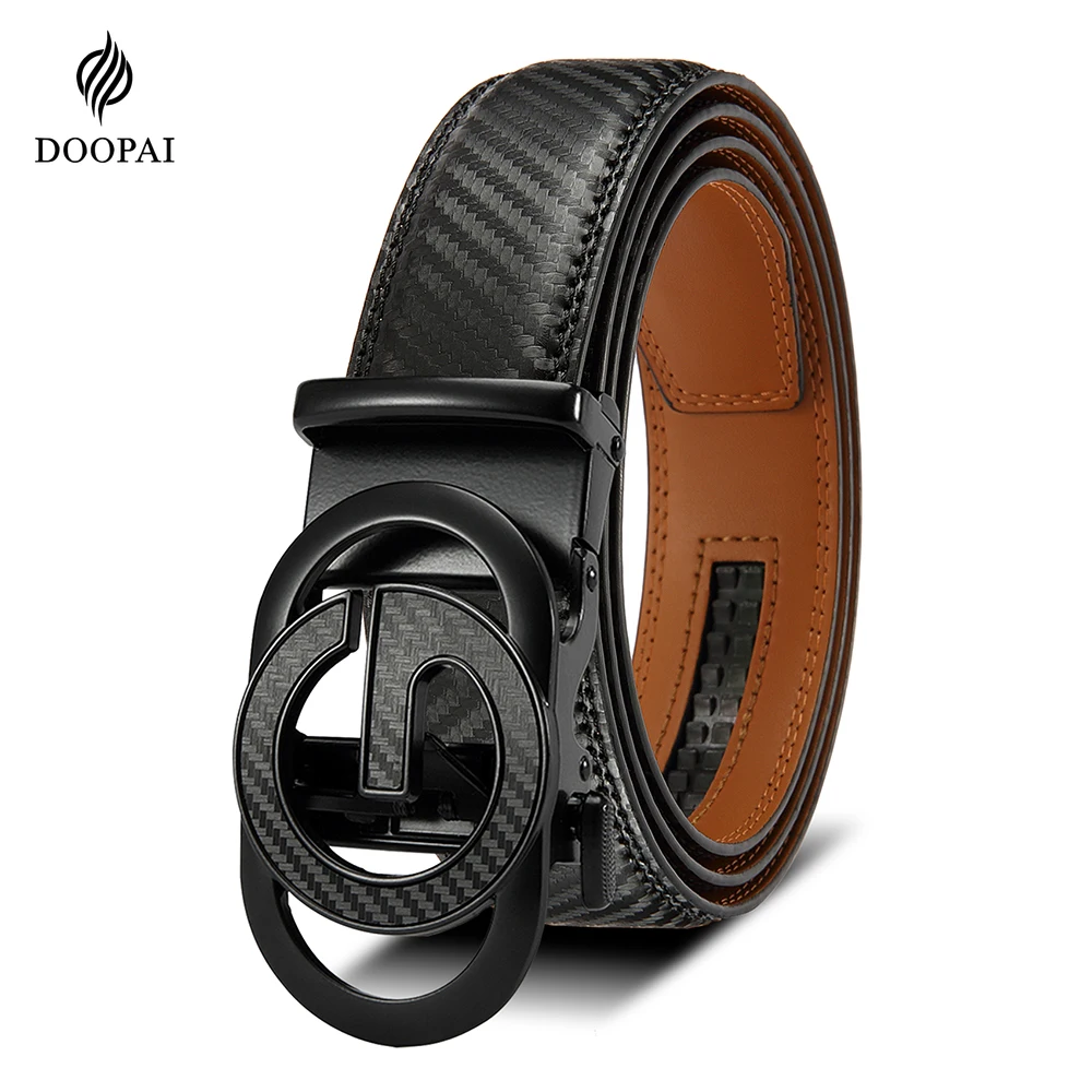 

Men's Fashionable Leather Belt Men's High-quality Leather Belt Business Automatic Buckle Ratchet Belt Randomly Adjustable