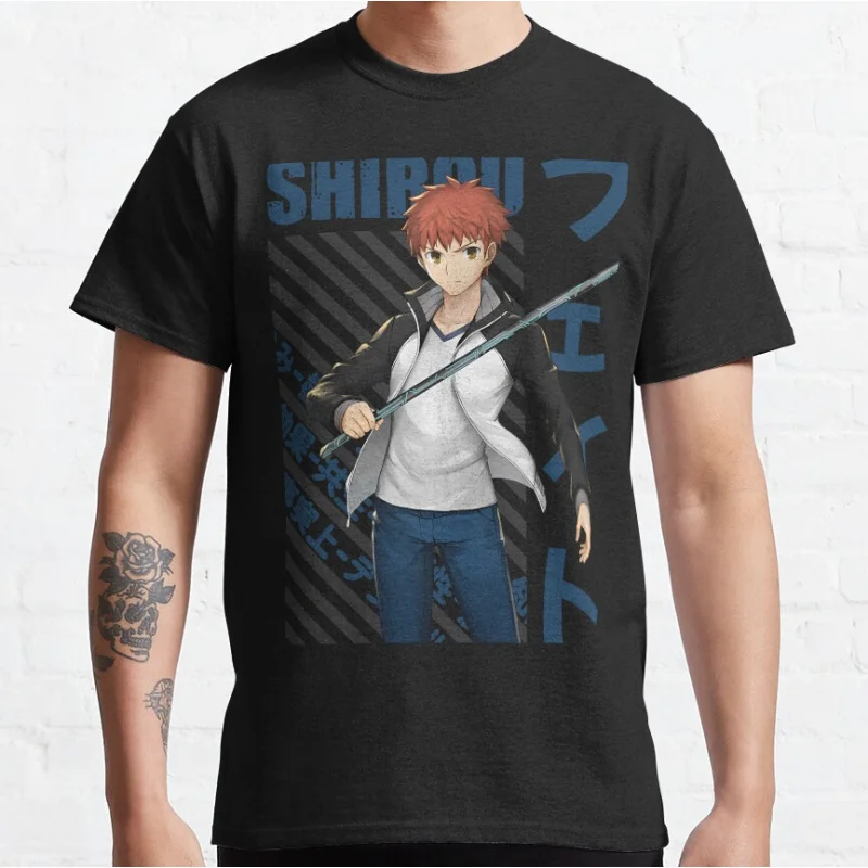 Copie de Fate - Emiya Shirou Cute Anime kawaii video game Short-sleeve crewneck T-shirt large size Adult Tops S-6xl