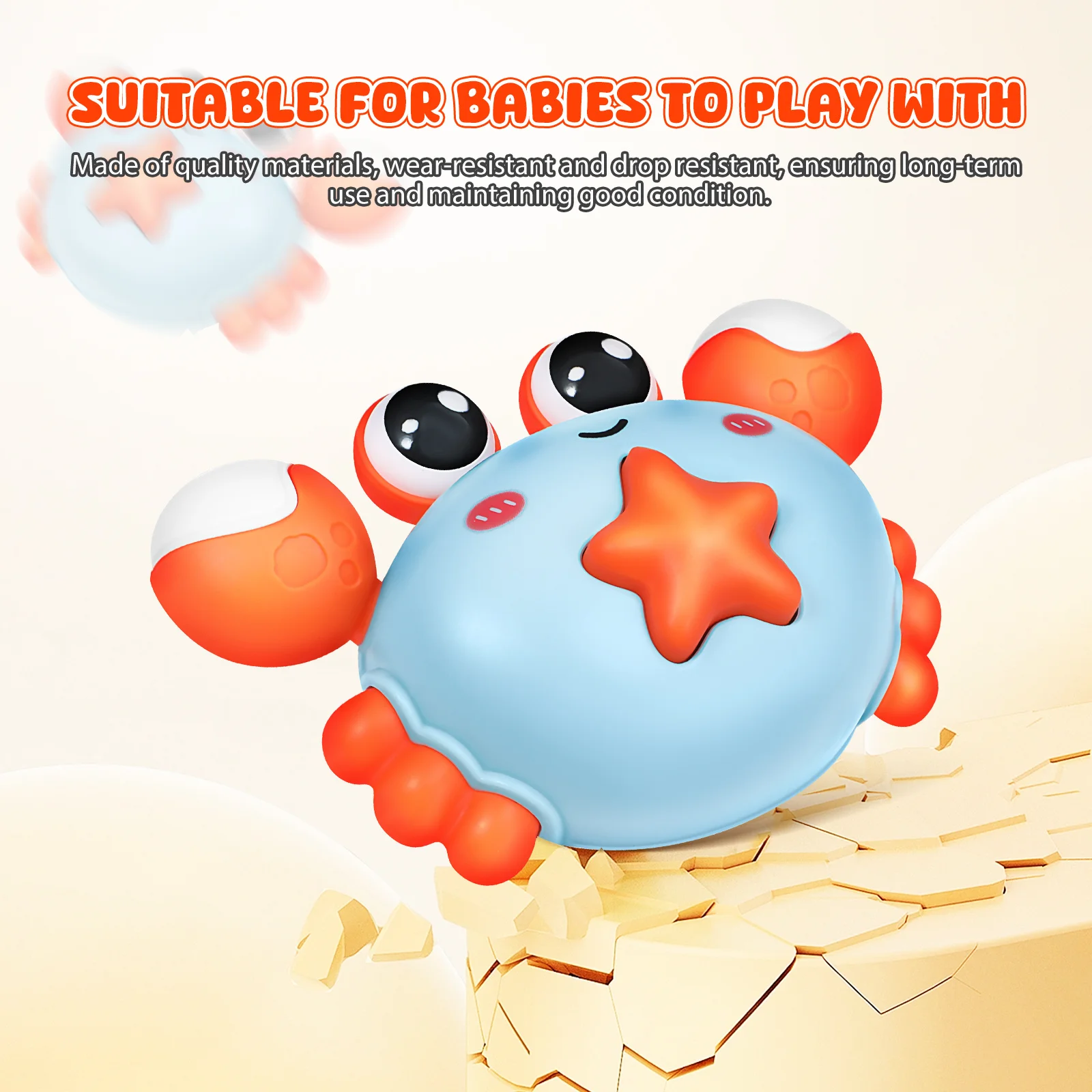 4 قطعة الزحف التفاعلي كراب الطفل التراجع سيارة ضوء الصحافة دفع لعبة تململ الجمود الحركة قوي المواد الآمنة داخلي