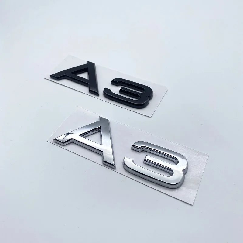 Chrome Glossy Black Flat Letters ABS Emblem2.0T 2.0TDI 35TFSI 40TFSI for Audi A3 S3 Car Trunk Lid Nameplate Badge Logo Sticker