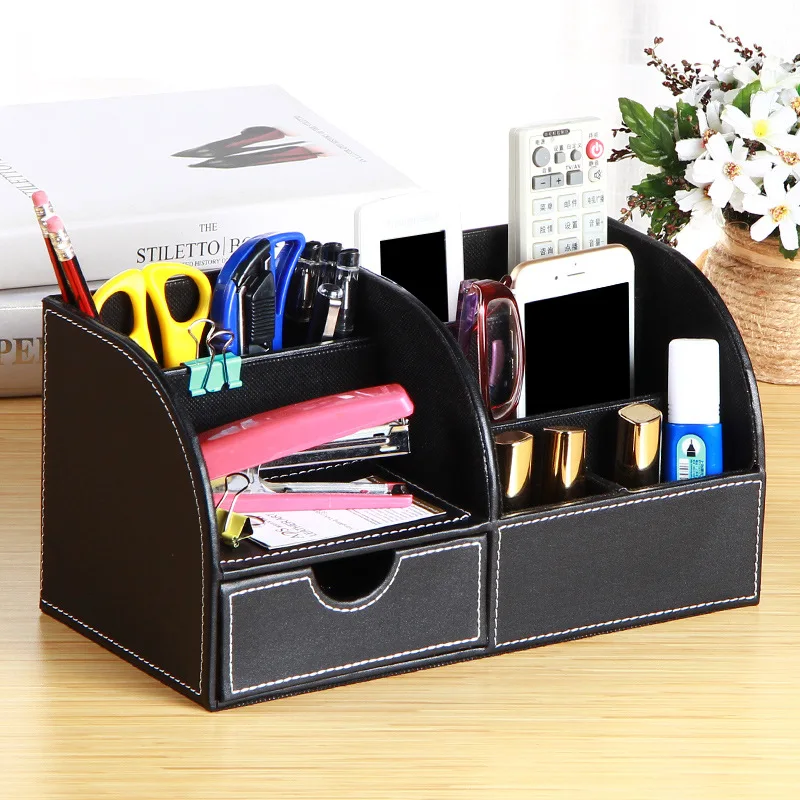 

Multi-function desktop storage box Creative office stationery pen holder