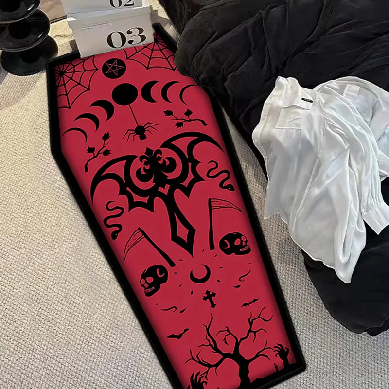 Gothic Style Rugs for Bedroom Bloody Mary Coffin Rug Halloween Floor Mat for Living Room Decoration Home Entrance Doormat