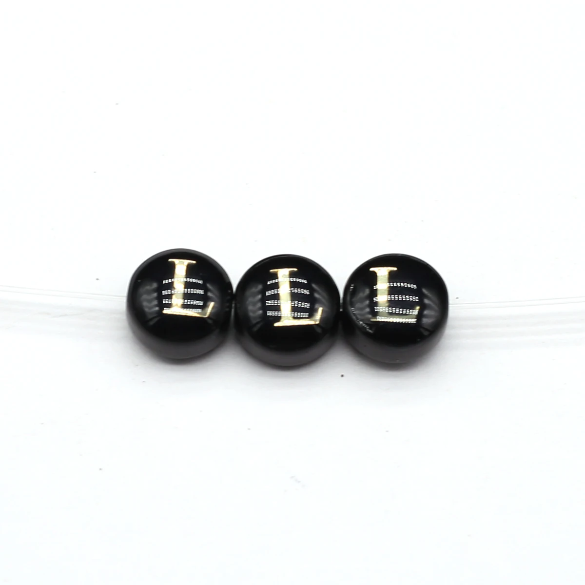 Natural Black Mother of Pearl Beads Number Letter A-Z Pendant Alphabet Loose Bead for DIY Bracelet Necklace Earring 10Pcs/lot