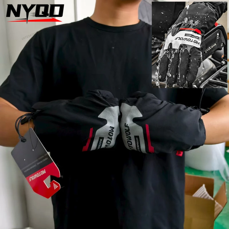 

Motorcycle Offroad Riding Gloves Carbon Fiber Motorcycles Waterproof and Rain Moto Motocross Windproof Gloves Knight