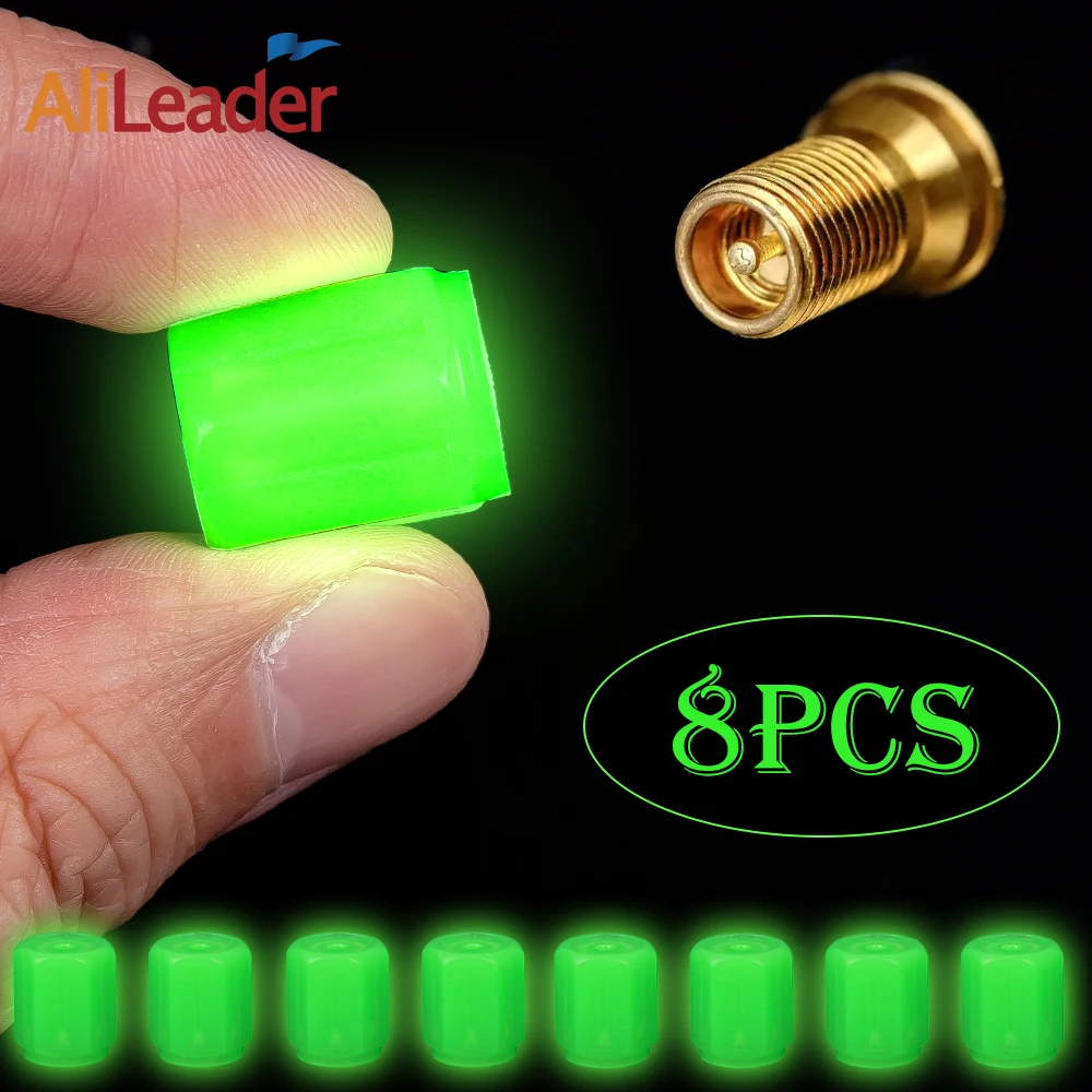 Wholesale Fluorescent Luminous Tire Valve Caps 1/4/8Pcs Night Glowing Car Tire Valve Stem Caps Cover For Motorcycle Bicycle Bike