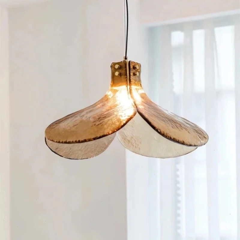 European Minimalist Style Pendant Light Four-leaf Clover Design Glass LED Hanging Lamps Parlor