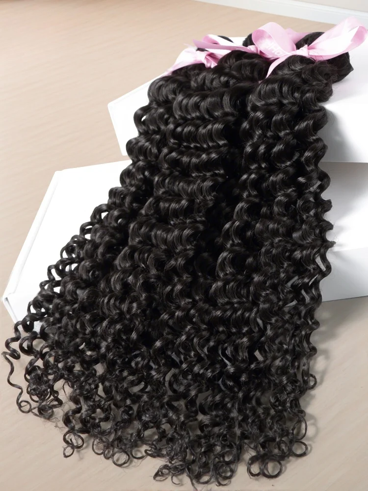

10-30 дюймов вьющиеся пучки глубоких волн человеческие волосы необработанные бразильские девственные 100% наращивание человеческих волос для женщин 1/3/4 шт. пучки