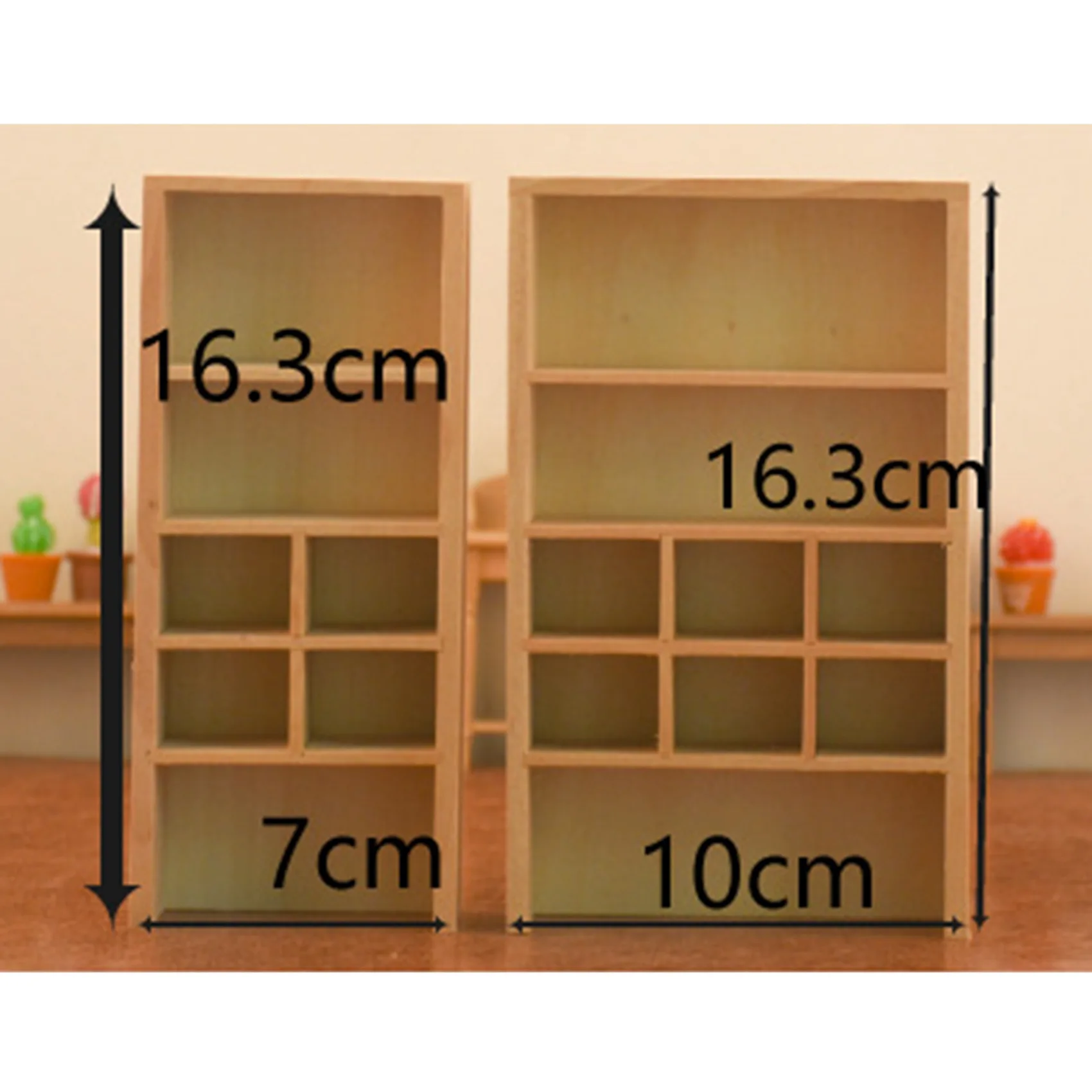 1/12 Dollhouse Miniature Bookcase Display Cabinet Life Scene Mini Bookshelf Cupboard Cabinet Furniture Model Big