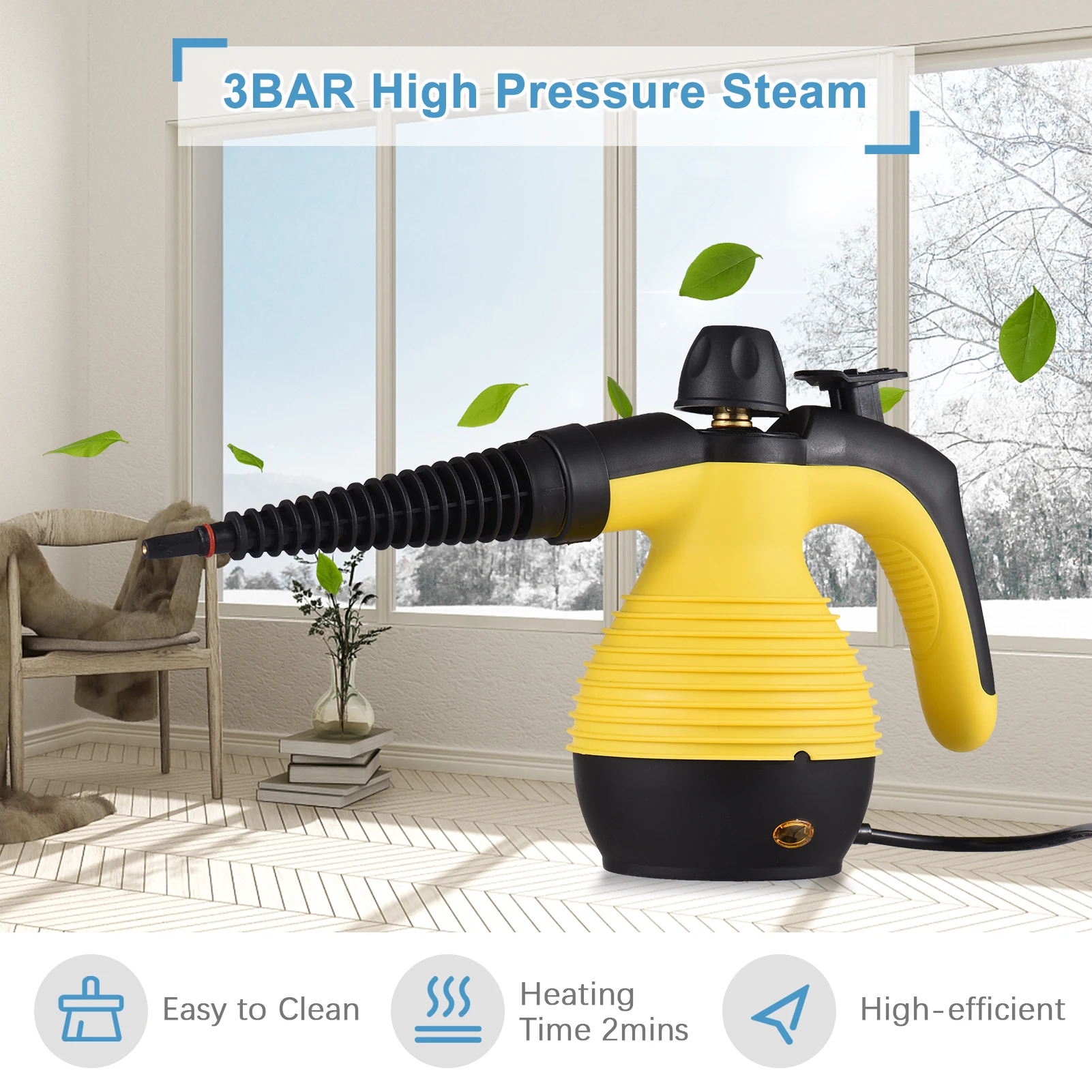 Handheld Steam Cleaner for Home 1050W High Temperature Pressurized Steam Cleaning Machine with 9PCS Accessory Steamers