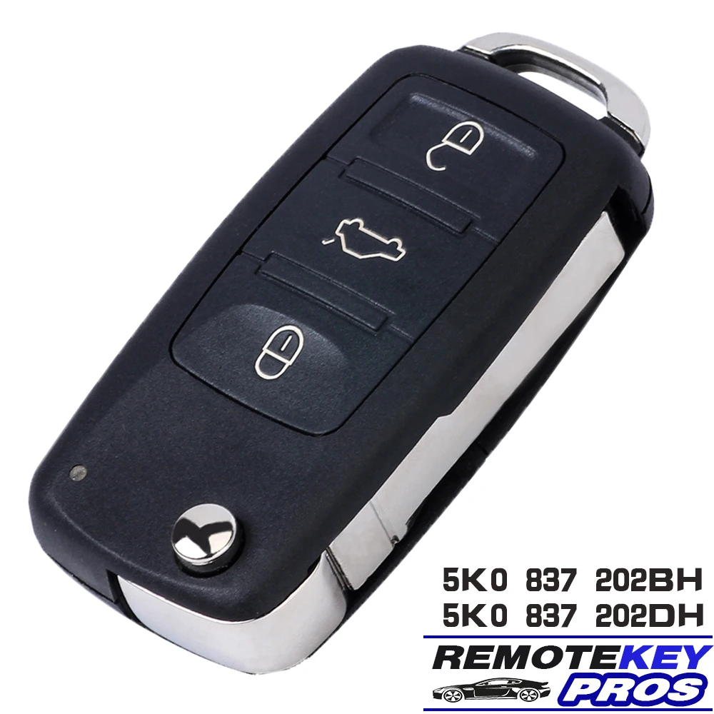 DIYKEY 5K0837202BH, 5K0837202DH MQB48 433MHz Remote Key Fob for VW Caddy Transporter Beetle Jetta Sharan Scirocco Polo Tiguan