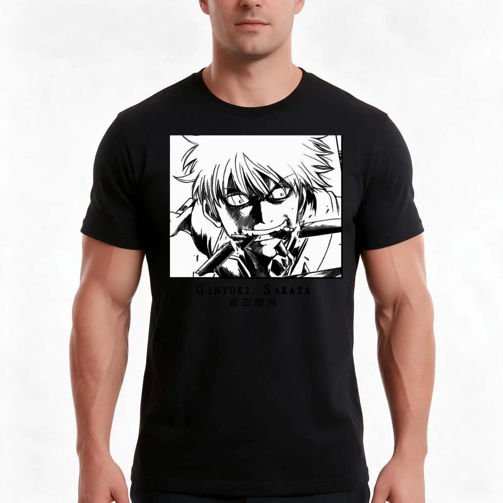 Gintama Gintoki Essential T-Shirt Summer Casual Cotton Tee Oversized Streetwear Tops Vintage Graphic Print Unisex Men Women