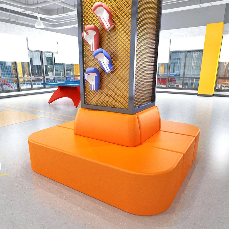 Dance class hall around the pillar soft bag sofa combination