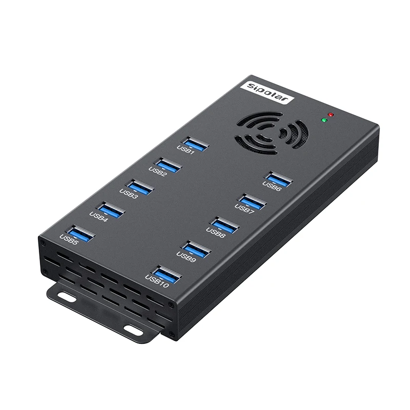 Sipolar A-423 10 Port Usb Hub for Computer Accessories  Phone Charging Station  Desk Usb 3.0 Hub