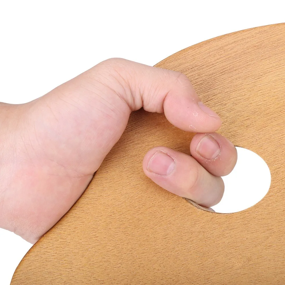 11.8 × 7.9in Wooden Paint Palette Premium Wood Sealed Surface Treatment Sealed Mixing Panel Square Large Capacity