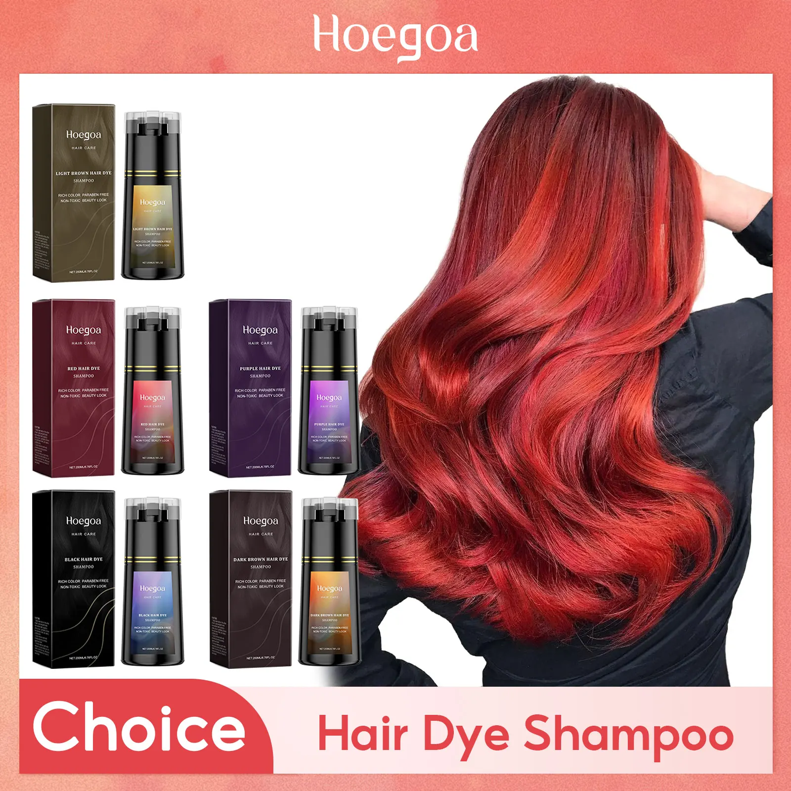 

Hoegoa Hair Dye Shampoo Permanent Brown Natural Coloring Coverage Gray Hair Lasting Moisturizing Fluffy Hair Darkening Shampoo