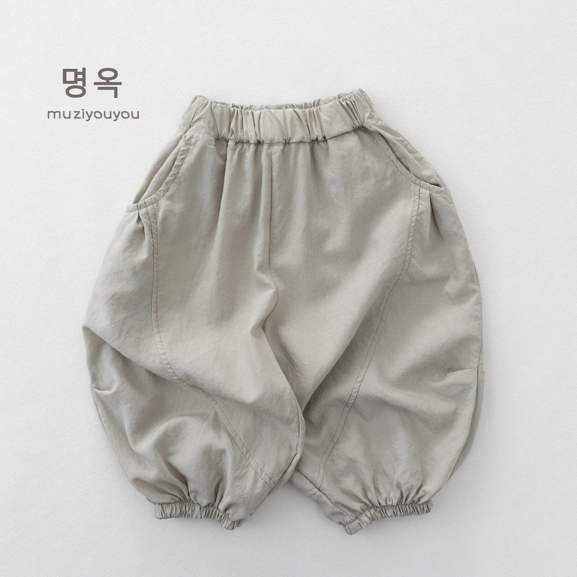 Korean children's Tencel lantern pants, breathable and lightweight mosquito proof babies, hanging wide leg pants
