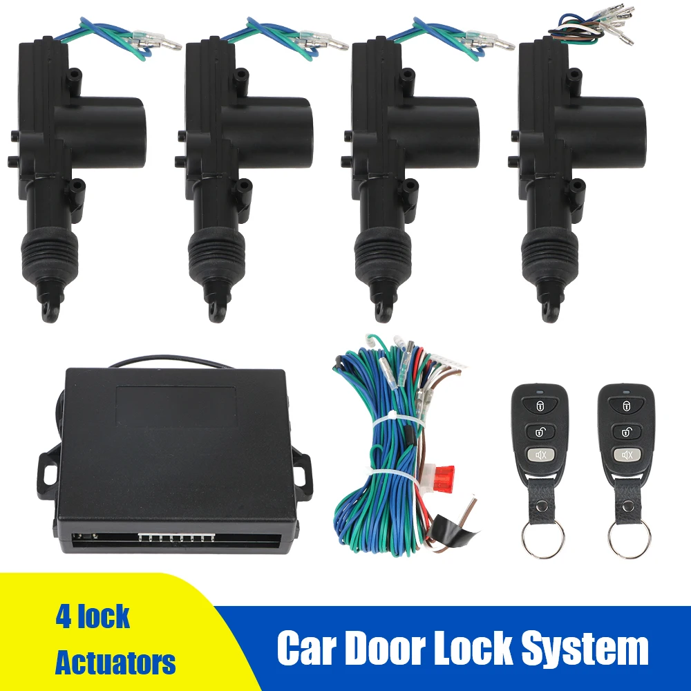 

Anti-Theft Car Lock Door with 4 Door Lock Actuator Remote Control Keyless Entry System Universal Locking Kit