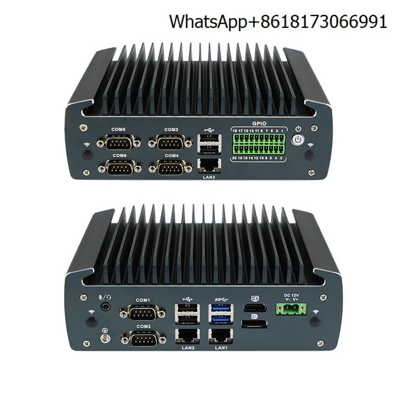 1226 J6412 mini computer embedded fanless micro industrial control host 6 COM ports 3 2.5G network ports 6 USB
