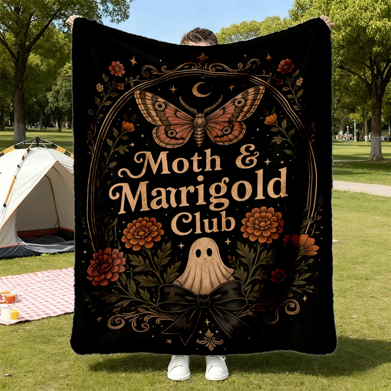 Ghost Fern Conservatory Flannel Throw, Halloween Cozy Blanket, Haunted Greenhouse Warm Blanket, Botanical Ghost Spooky F