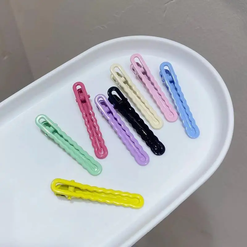 10 Stück Bunte Rutschfeste Haarspangen mit Matter Wellenstruktur, Styling-Accessoires, Niedliche Haarklammern für Tägliches Make-up und Reisen – Detail 2