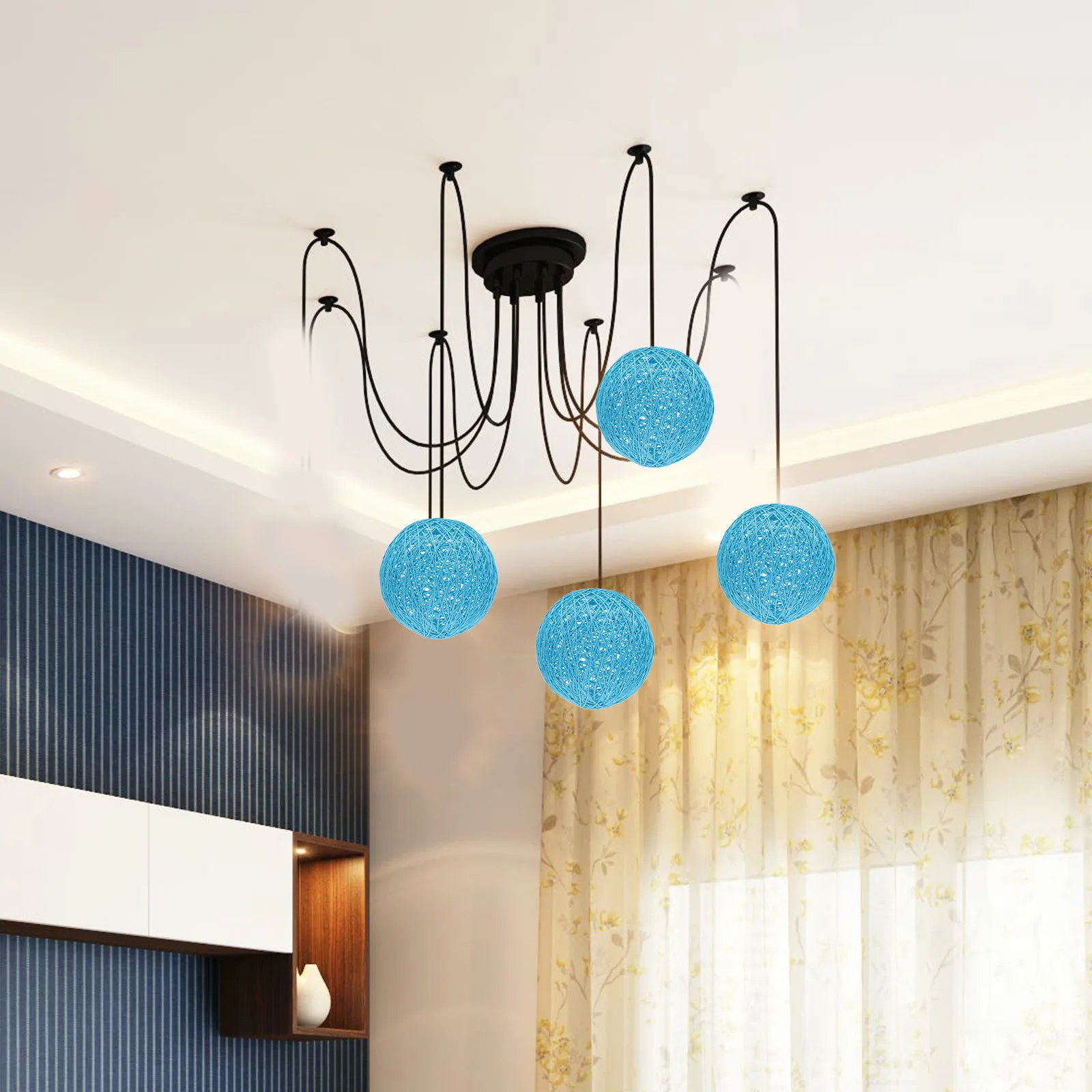 

Rattan Ball Lampshade Handcrafted Boho Pendant Light Cover For Living Room Bedroom Cafe Decor Soft Lighting Chandelier