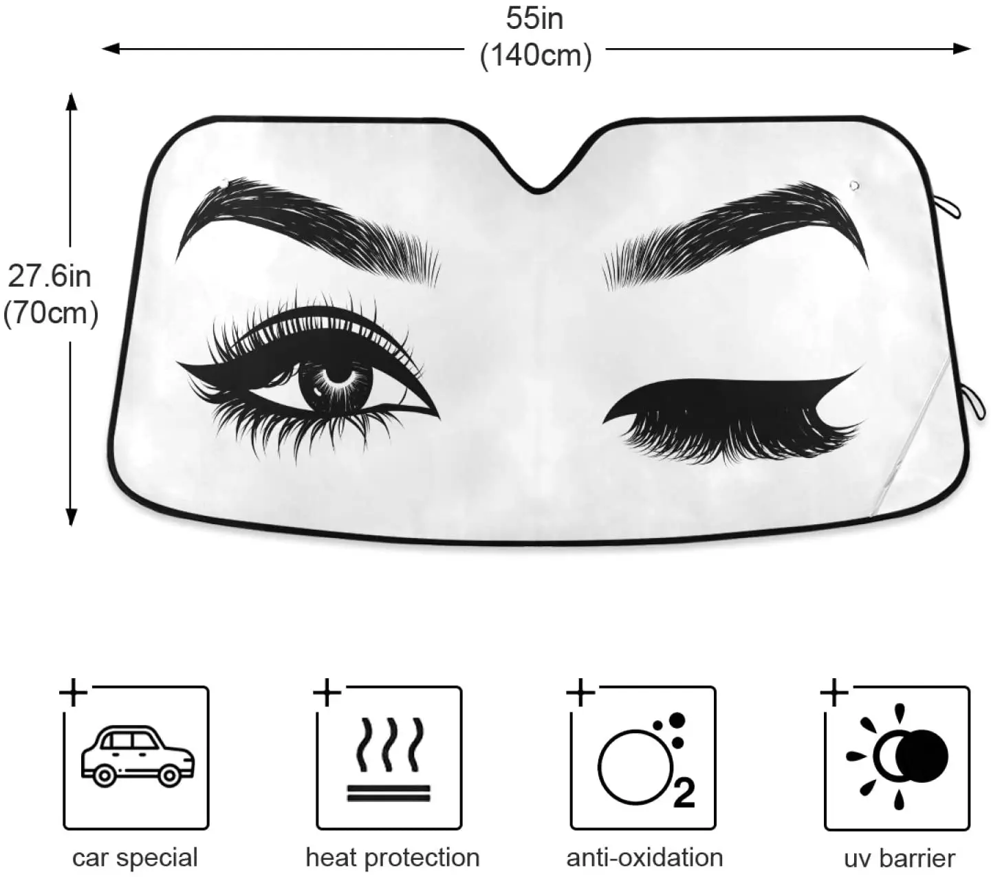 Sexy Blinking Women Girl Eyes Car Windshield Sunshades Eyebrows Eyelashes Sun Sunshade Blocks UV Rays Protector Keep Your Vehicl