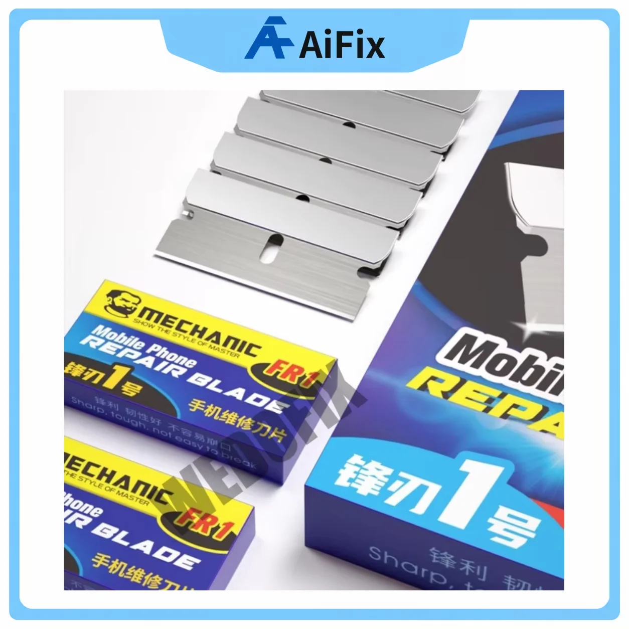 Mechanic RF1 Single-Edge Blade Glue Removal Blades Set Carbon Steel for LCD Screen Refurbish