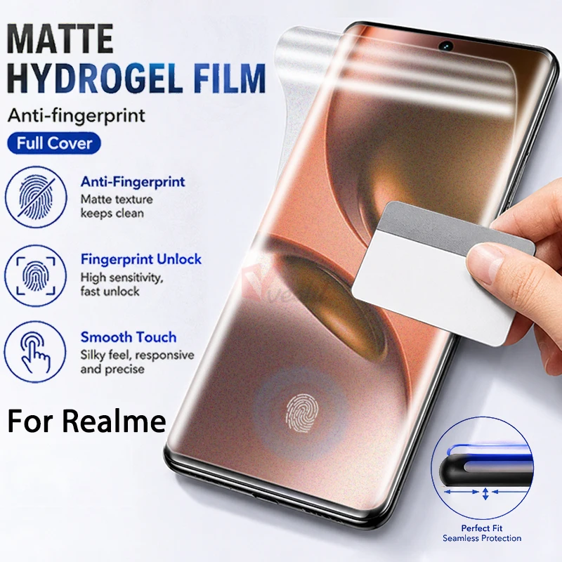 Realme Gt 6 - 2-4 Buah Film Hidrogel Matte Oleofobia