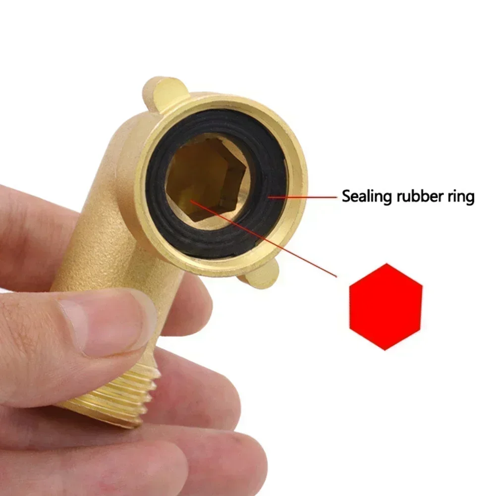 

Connector Hose Elbow Angled Brass Fitting 2-bend 3 / 4 Inch 90 Degree Angled Flexible Interface O-rings Brand New