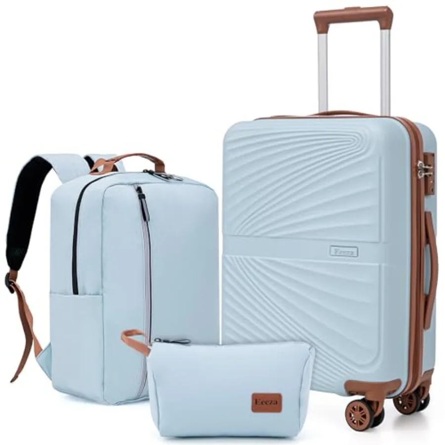 

Carry On Luggage Set 22x14x9 Airline Approved Luggage Sets 3 Pcs, Suitcases with Wheels, ABS Hard Case Luggage with TSA Lock Sp