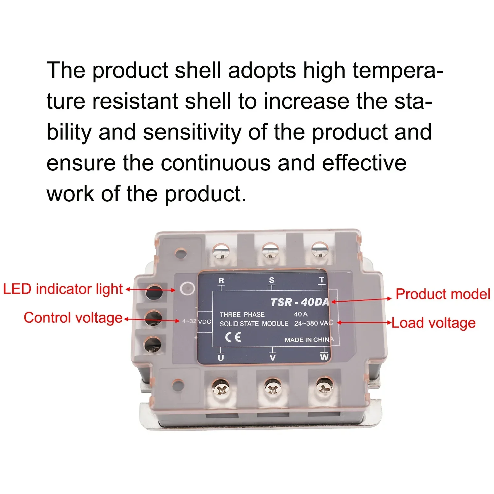 TSR-40DA State Relay State Relay DC Control AC Pure Copper Terminal Resistant Shell Three-phase Solid State Relay