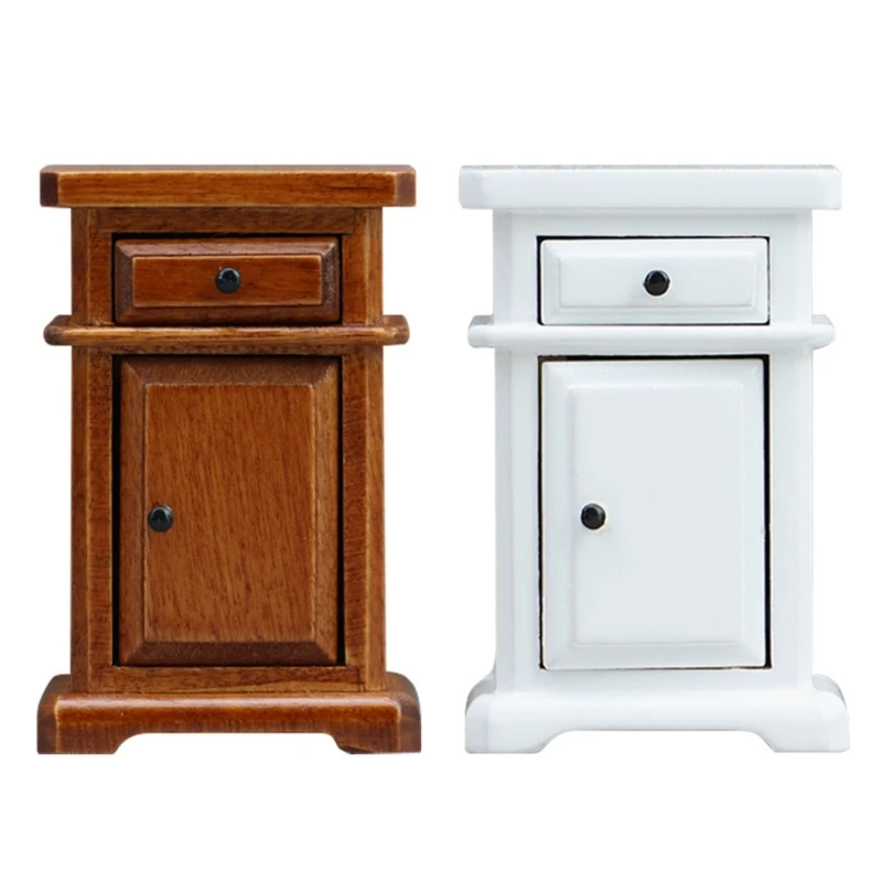 

Doll House Bedroom Furniture 1/12 Scale Miniature Nightstand Model For Photography Props Scene Display Accessories 15UB