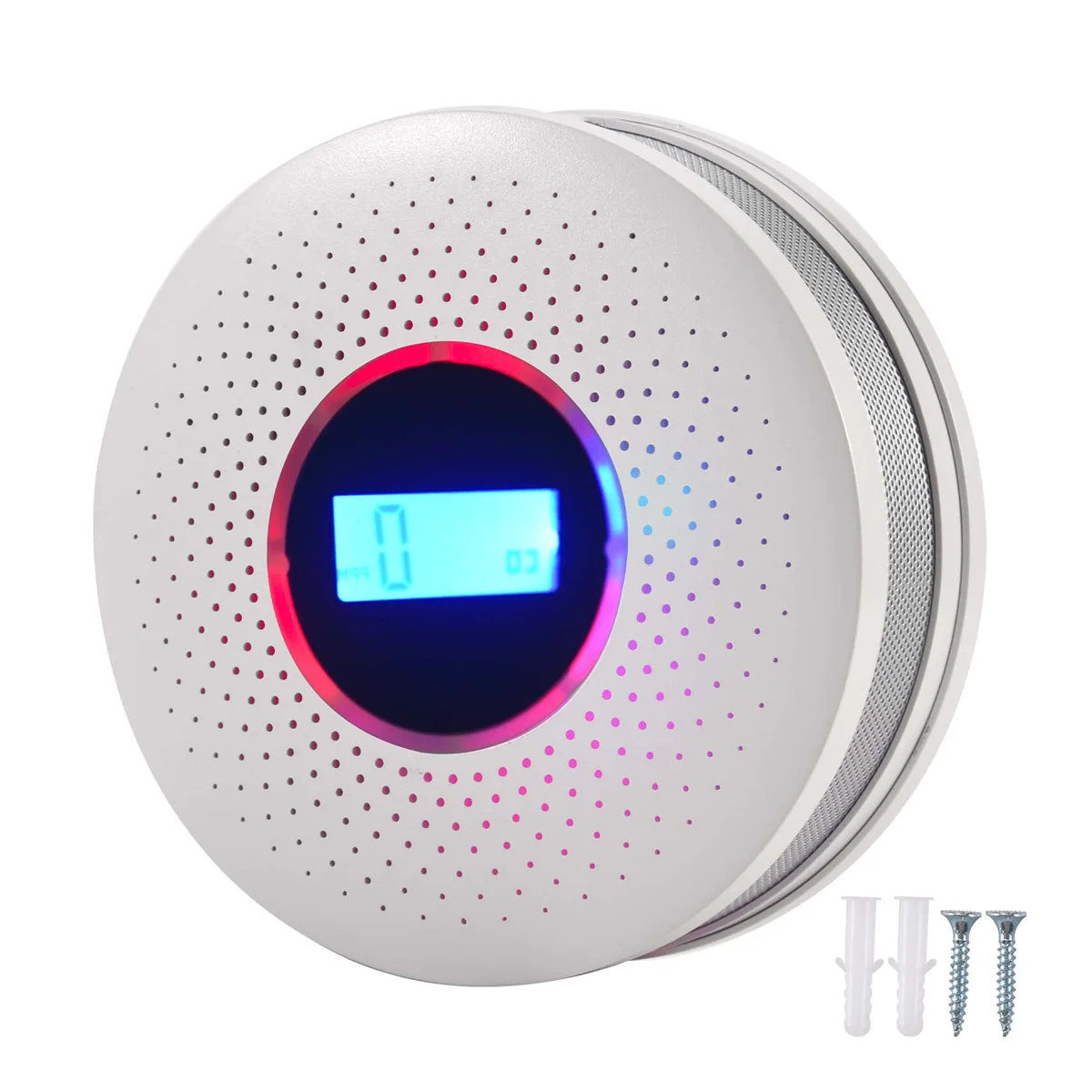 Detector combinado de monóxido de carbono y humo, alarma de CO con pilas y luz LED, advertencia de sonido intermitente