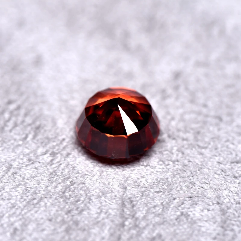 Hochwertiger Zirkonia mit Top-Crushed-Ice-Schliff, runder Form, roter Farbe, Labor-Diamant, 4K-Schliff, 5A+ Qualität, Großhandel – Detail 2