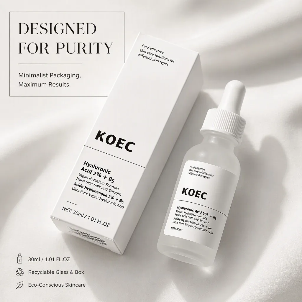 Hyaluronic Acid 2% + B5 Face Serum 30ml Vegan Hydrating Moisturizing for Soft Smooth Skin Eco-Friendly Skincare