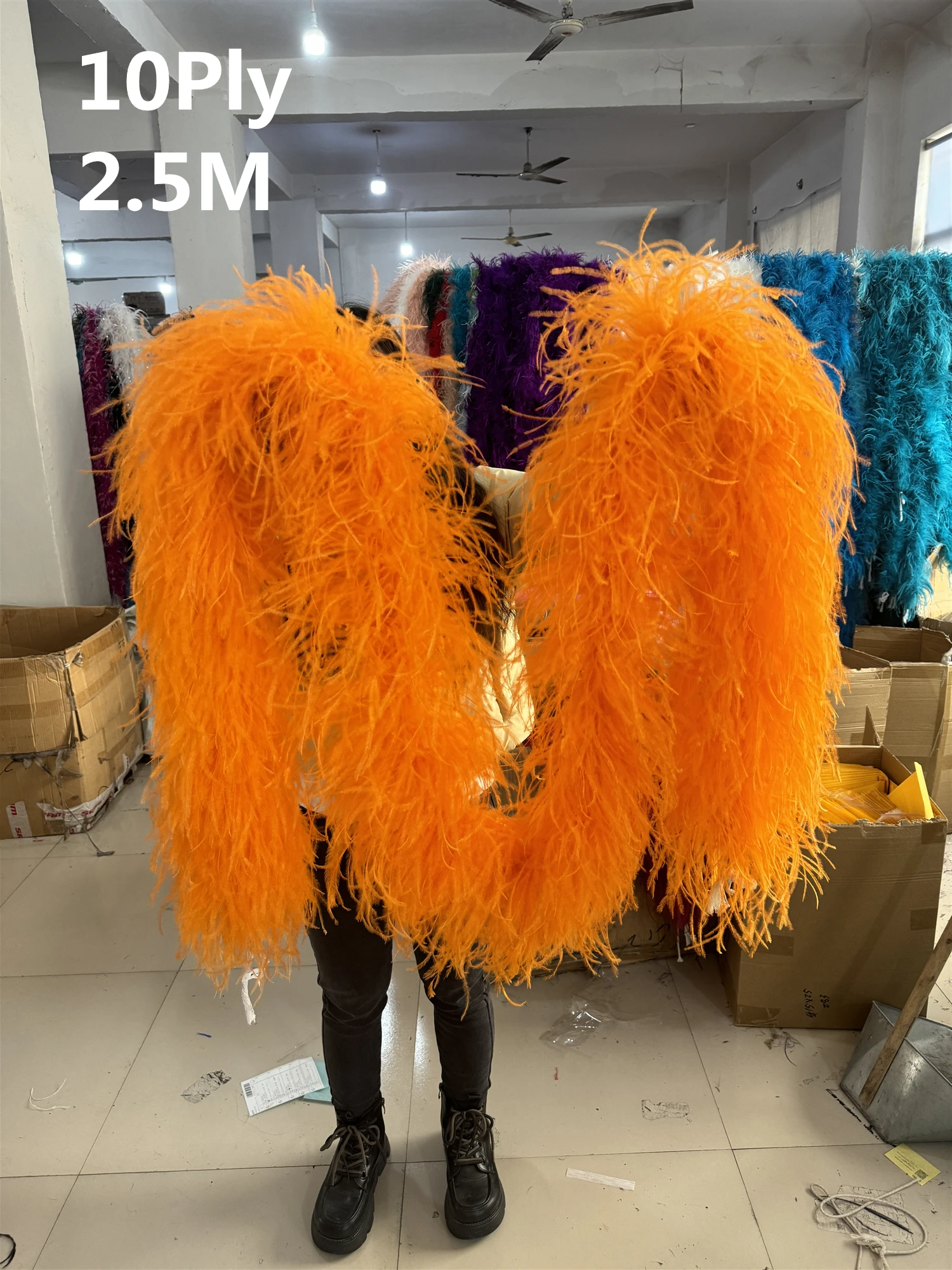 

Customized Ostrich feather boa 6 10Ply Fluffy Ostrich plumas Decoration Boa Scarf for Carnival Dress Sewing Accessory 2M 2.5M 3M