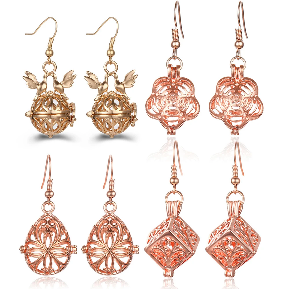 

Fashion Peace Dove Aromatherapy Cage Earrings Crystal Ear Drop Accessories Perfume Diffuser Locket Women Earrings Gift Jewelry