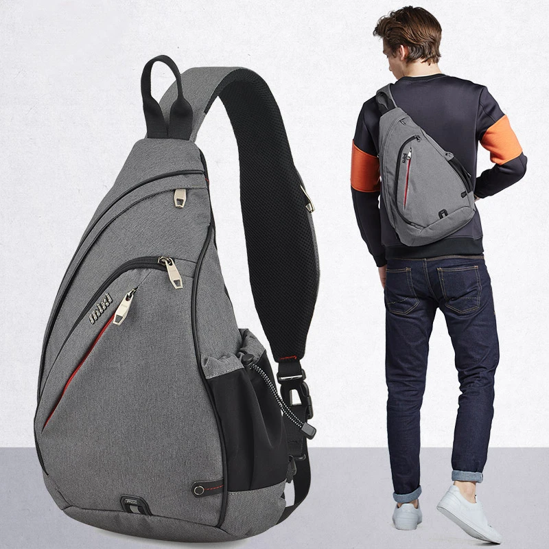 Mixi masculino um ombro mochila feminina sling saco crossbody usb meninos ciclismo esportes viagem versátil moda estudante escola