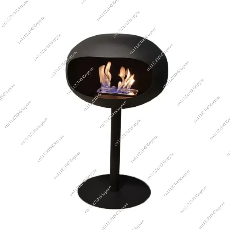 

Freestanding Bioethanol Fireplace Oval Sphere Design Smokeless Real Flame Ethanol Fire Pit for Indoor Outdoor Home Decor