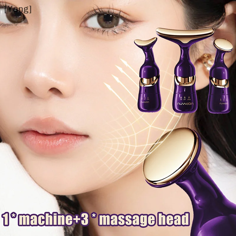 3-in-1-Gesichtsmassagegerät für den Hals, Gesichts- und Augenmassage, Introducer, Mikrostrom, Hautverjüngung, Anti-Aging, Schönheitsgerät, Schönheitswerkzeuge