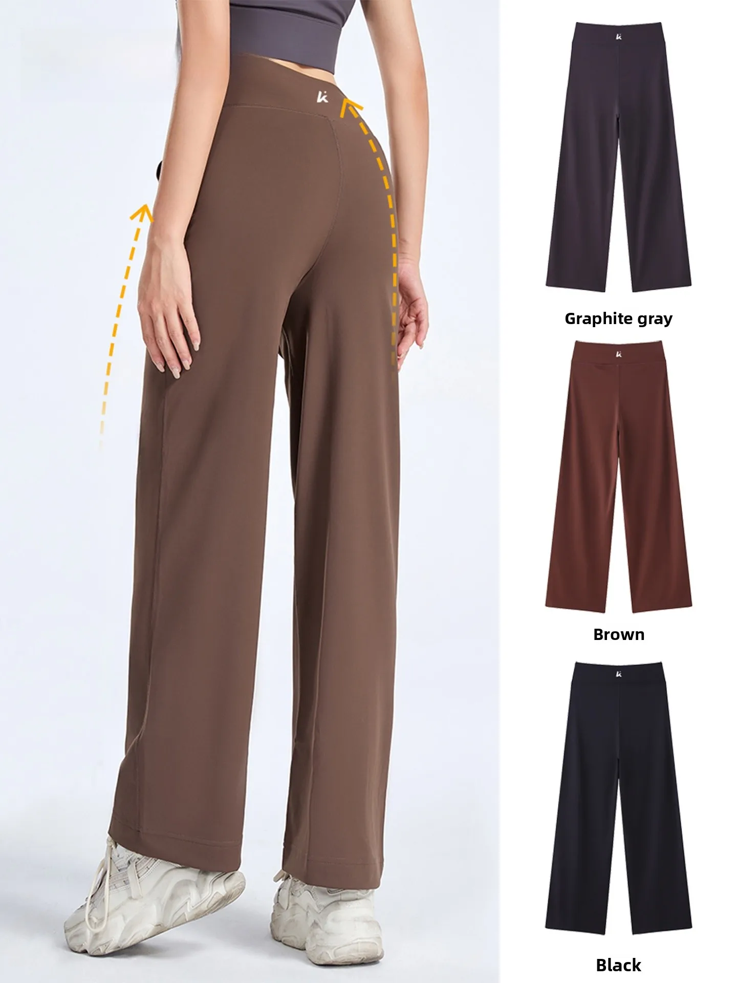   Pantalones de yoga para mujer, deportes para correr, microasampanados, elásticos, ropa deportiva, pantalones largos, pantalones de pierna recta con cintura en l