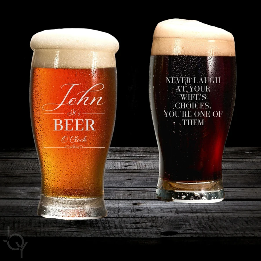 

550ml Personalized Beer Mug Laser Engraving Custom Beer Glass for Corporate, Father, Housewarming Gift, Wedding Groomsmen Gift