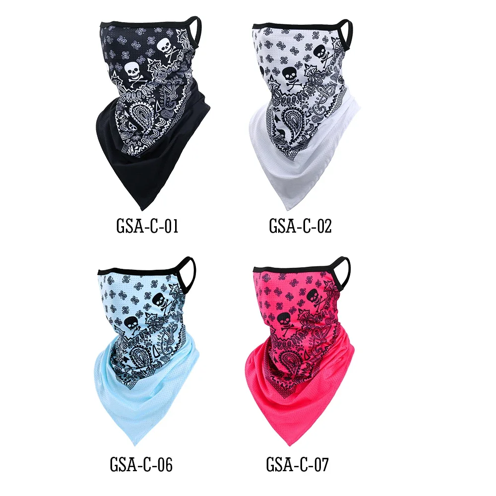 Skull Ghost Motorcycle Balaclava Motorbike Mask Neck Gaiter Tube Scarf Bandana Motobike Biker Cycling Ear Cover Hanging Ice Silk