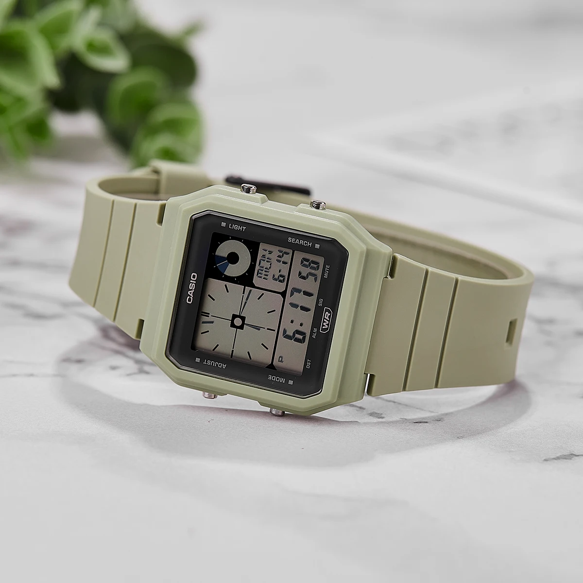 Casio relógio para unissex, marca de topo, impermeável, vintage, pequeno, quadrado, display duplo, eletrônico, novo, conjunto 2023