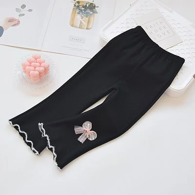 

Spring Toddler Girls Fashion Bell Bottom Trousers Stylish Princess Style Casual Long Pants For Kids for 90-140cm