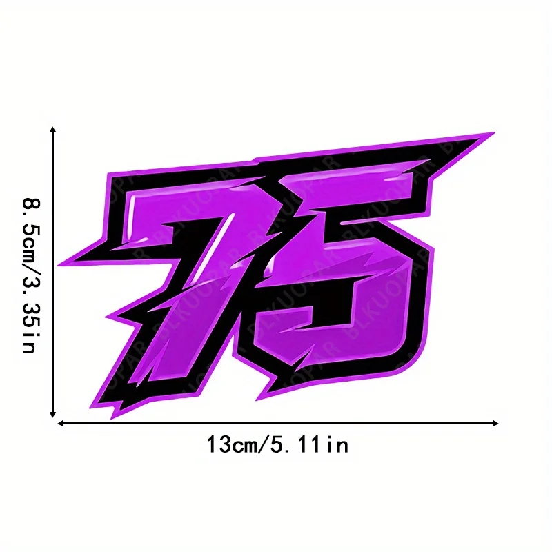 1PC Racing Style Multi-number Waterproof Stickers Orange/Yellow/Purple Decals for Motorcycle Helmet Car Bike Decor