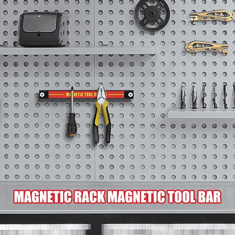 Tool Magnet Bar Large Capacity Wall Tool Holder Metal Tool Bar For Garage Workshop Space Saving Tool Organizer Wall Tool Holder