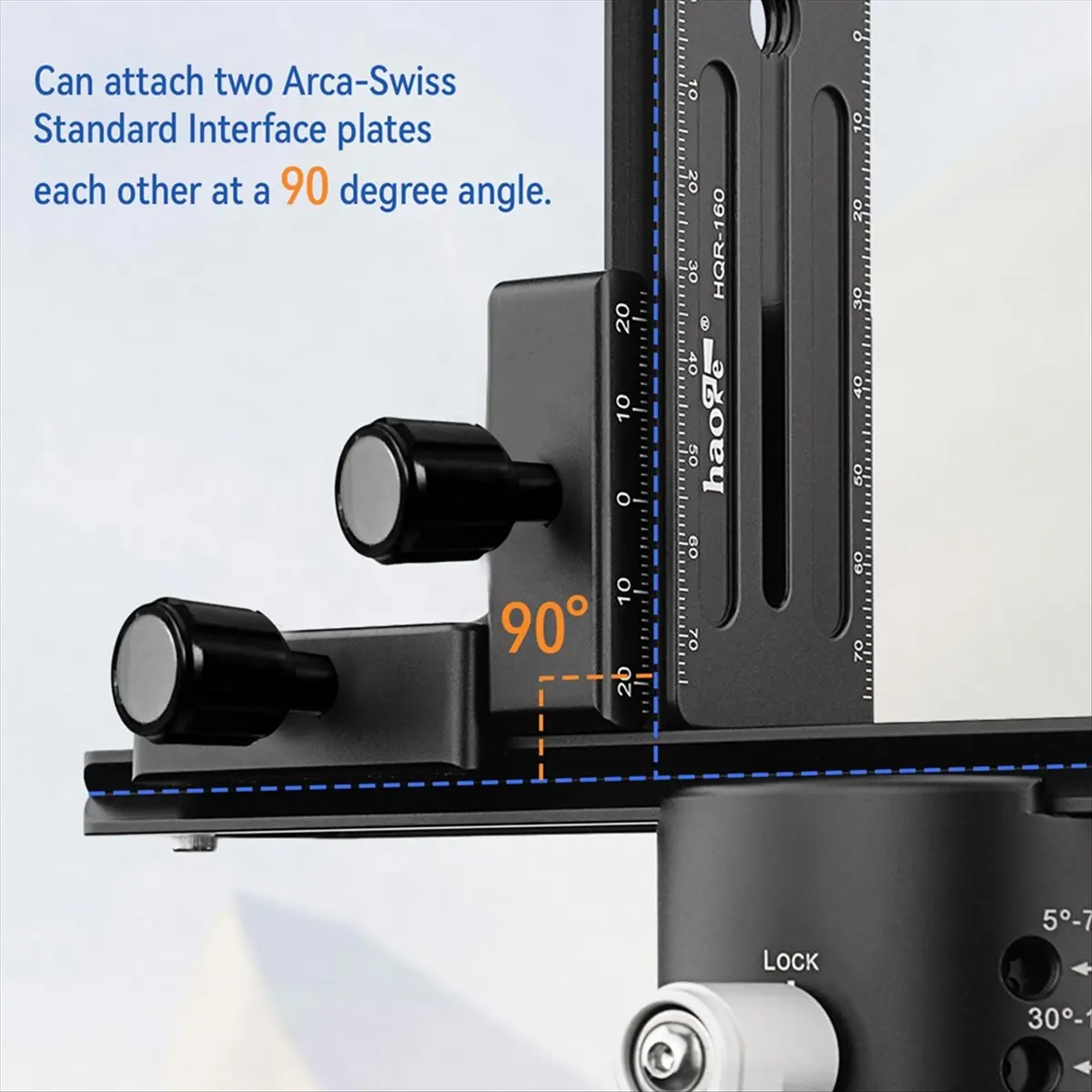 TCE Right Angle Clamp 90 Degree Double Quick Release L Clamp with 1/4 for Arca Rail Plate Nodal Slide