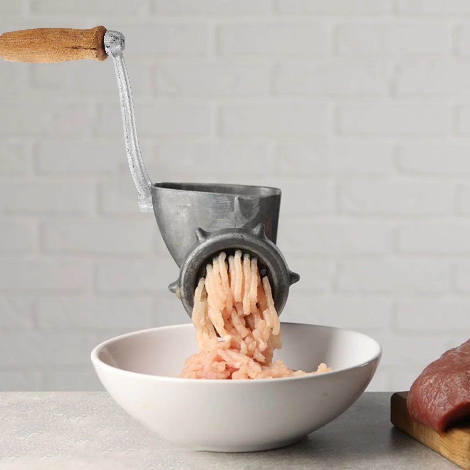 

Manual Meat Grinder Handle Stainless Steel Hand Crank Heavy Duty Sausage Stuffer Meat Mincer Tool Food Processing